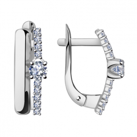 Серьги из белого золота Александра кл2769а-62сб с Swarovski кл2769а-62сб фото