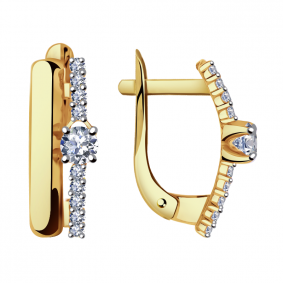 Серьги из лимонного золота Александра кл2769а-62сл с Swarovski кл2769а-62сл фото
