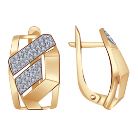 Золотые серьги Александра кл2771аск с фианитом кл2771аск фото