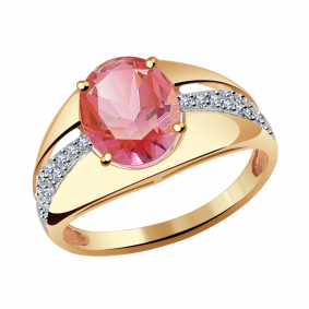 Золотое кольцо Александра кл2773-84ск с топазом Swarovski и Swarovski кл2773-84ск фото