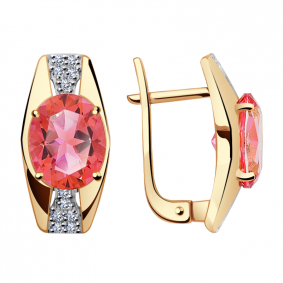 Золотые серьги Александра кл2773а-84ск с топазом Swarovski и Swarovski кл2773а-84ск фото