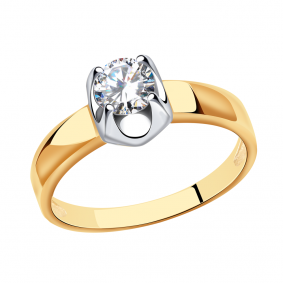 Золотое кольцо Александра кл2776-62сбк с Swarovski кл2776-62сбк фото