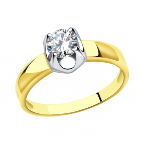 Кольцо из лимонного золота Александра кл2776-62сбл с Swarovski кл2776-62сбл фото