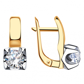 Золотые серьги Александра кл2776а-62сбк с Swarovski кл2776а-62сбк фото