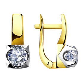 Серьги из лимонного золота Александра кл2776а-62сбл с Swarovski кл2776а-62сбл фото