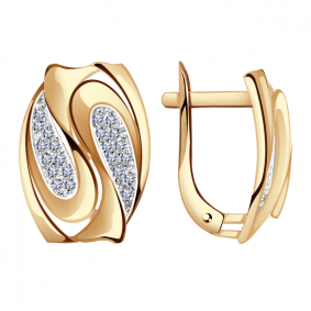 Золотые серьги Александра кл2781аск с фианитом кл2781аск фото