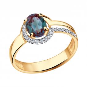 Золотое кольцо Александра кл2782ск с бриллиантом и александритом кл2782ск фото