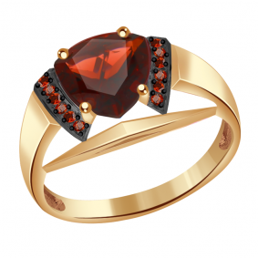 Золотое кольцо Александра кл2785-2ск-к с фианитом и гранатом кл2785-2ск-к фото