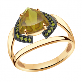 Золотое кольцо Александра кл2785-48ск-са с фианитом и султанитом кл2785-48ск-са фото