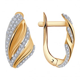 Золотые серьги Александра кл2786аск с фианитом кл2786аск фото