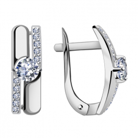 Серьги из белого золота Александра кл2787а-62сб с Swarovski кл2787а-62сб фото