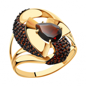 Золотое кольцо Александра кл2790-2ск-к с фианитом и гранатом кл2790-2ск-к фото