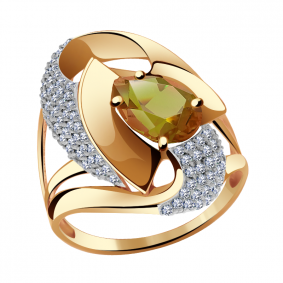 Золотое кольцо Александра кл2790-48ск с фианитом и султанитом кл2790-48ск фото