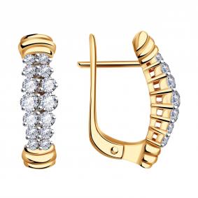 Золотые серьги Александра кл2792а-62ск с Swarovski кл2792а-62ск фото