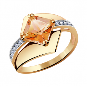 Золотое кольцо Александра кл2793-83ск с топазом Swarovski и Swarovski кл2793-83ск фото