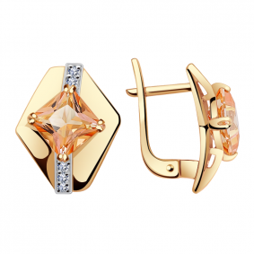 Золотые серьги Александра кл2793а-83ск с топазом Swarovski и Swarovski кл2793а-83ск фото