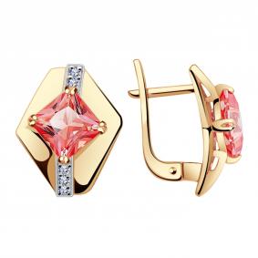 Золотые серьги Александра кл2793а-84ск с топазом Swarovski и Swarovski кл2793а-84ск фото