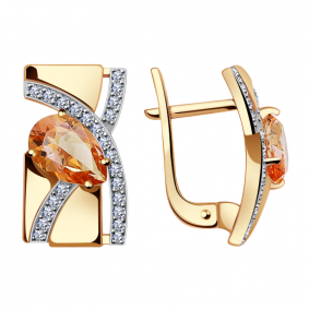 Золотые серьги Александра кл2795а-83ск с топазом Swarovski и Swarovski кл2795а-83ск фото