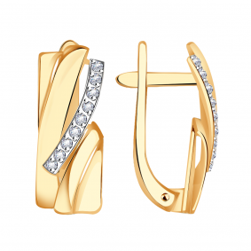 Золотые серьги Александра кл2800аск с фианитом кл2800аск фото