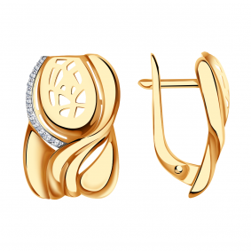 Золотые серьги Александра кл2802аск с фианитом кл2802аск фото