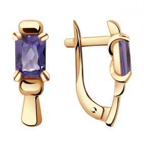 Золотые серьги Александра кл2811а-9ск с александритом кл2811а-9ск фото