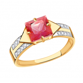 Золотое кольцо Александра кл2814-84ск с топазом Swarovski и Swarovski кл2814-84ск фото