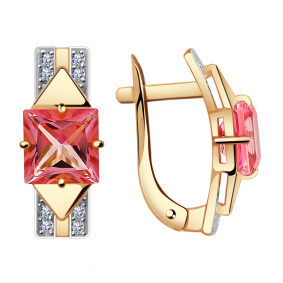 Золотые серьги Александра кл2814а-84ск с топазом Swarovski и Swarovski кл2814а-84ск фото