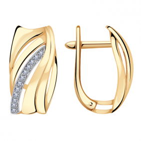 Золотые серьги Александра кл2815аск с фианитом кл2815аск фото