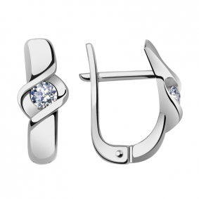 Серьги из белого золота Александра кл2816а-62сб с Swarovski кл2816а-62сб фото