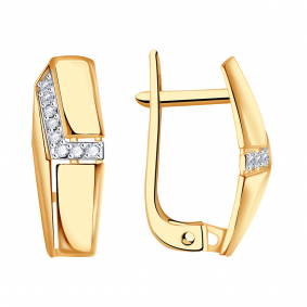 Золотые серьги Александра кл2818аск с фианитом кл2818аск фото