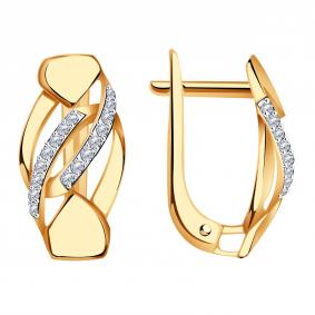 Золотые серьги Александра кл2822аск с фианитом кл2822аск фото