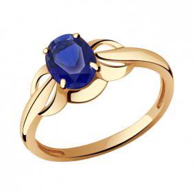 Золотое кольцо Александра кл2826-27ск с гидротермальным сапфиром кл2826-27ск фото