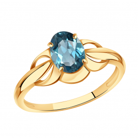 Золотое кольцо Александра кл2826-28ск с Лондон топазом кл2826-28ск фото