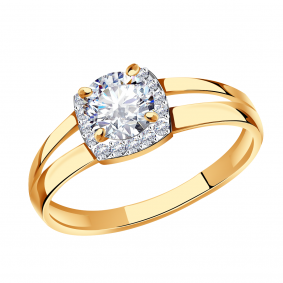 Золотое кольцо Александра кл2828-62ск с Swarovski кл2828-62ск фото