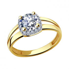 Кольцо из лимонного золота Александра кл2828-62сл с Swarovski кл2828-62сл фото
