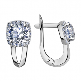 Серьги из белого золота Александра кл2828а-62сб с Swarovski кл2828а-62сб фото