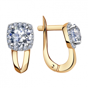 Золотые серьги Александра кл2828а-62ск с Swarovski кл2828а-62ск фото