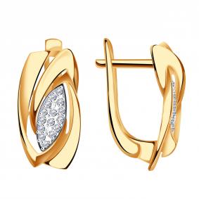 Золотые серьги Александра кл2831аск с фианитом кл2831аск фото