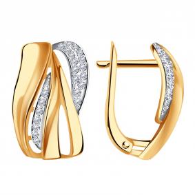 Золотые серьги Александра кл2835аск с фианитом кл2835аск фото