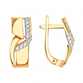 Золотые серьги Александра кл2839аск с фианитом кл2839аск фото