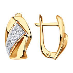 Золотые серьги Александра кл2840аск с фианитом кл2840аск фото