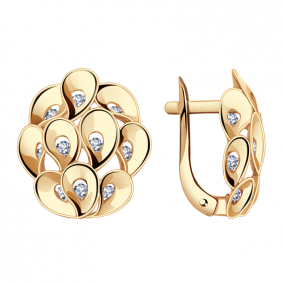 Золотые серьги Александра кл2841аск с фианитом кл2841аск фото