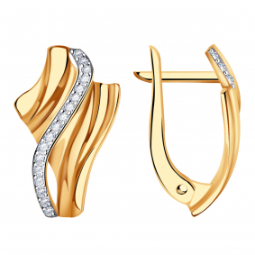 Золотые серьги Александра кл2843аск с фианитом кл2843аск фото