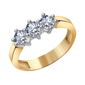 Золотое кольцо Александра кл2848-62сбк с Swarovski кл2848-62сбк фото