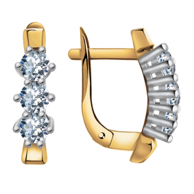 Золотые серьги Александра кл2848а-62сбк с Swarovski кл2848а-62сбк фото
