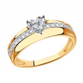 Золотое кольцо Александра кл2850ск с фианитом кл2850ск фото