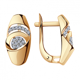 Золотые серьги Александра кл2851аск с фианитом кл2851аск фото