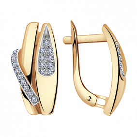 Золотые серьги Александра кл2853аск с фианитом кл2853аск фото