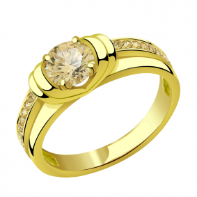 Кольцо из лимонного золота Александра кл2856-81сл с Swarovski кл2856-81сл фото