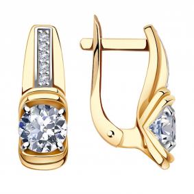 Золотые серьги Александра кл2856а-62ск с Swarovski кл2856а-62ск фото
